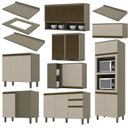 Ver imagem 3 de Cozinha Completa de Canto 9 Peças Connect Duna/cristal com Torre Quente e Aéreo Vidro - Móveis