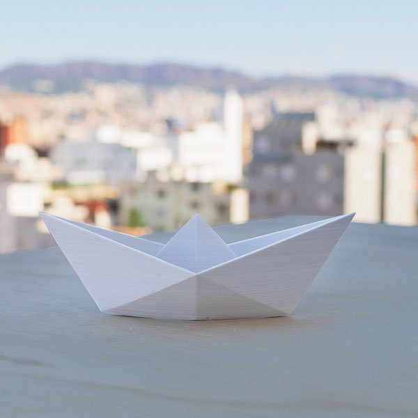 Barco de papel - ornamento decorativo:Branco/Padrão - 3