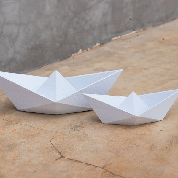 Barco de papel - ornamento decorativo:Branco/Padrão - 2