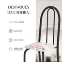 Ver mais imagens de Kit 6 Cadeiras Tubular 96x36x41 cm Iris B Preto/Botanic Bege
