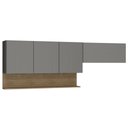 Ver imagem 1 de Armário de Cozinha 120cm com Aéreo 70cm Lina K02 Gris/Freijó - Mpozenato