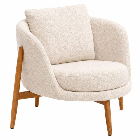 Poltrona Lume Bouclé Off White - Sallar Home