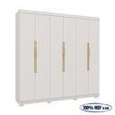 Ver imagem 5 de Guarda-Roupa Casal 6 Portas 6 Gavetas em MDF Lorenzo Off White/Nevaska