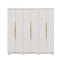 Ver imagem 2 de Guarda-Roupa Casal 6 Portas 6 Gavetas em MDF Lorenzo Off White/Nevaska