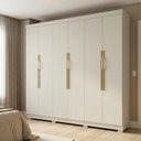 Ver imagem 1 de Guarda-Roupa Casal 6 Portas 6 Gavetas em MDF Lorenzo Off White/Nevaska