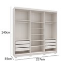 Ver imagem 3 de Guarda-Roupa Casal 6 Portas 6 Gavetas em MDF Lorenzo Off White/Nevaska