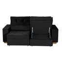 Ver imagem 6 de Sofá Baú Retrátil e Reclinável 4 Lugares 220cm Veludo Nobre La Plata Yescasa