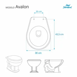 Tampa de Vaso Poliéster Avalon Fumê Translúcido para louça Ideal Standard - 4 Tampa de Vaso Poliéster Avalon Fumê Translúcido para louça Ideal Standard - 4