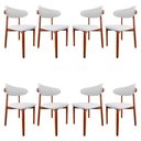 Ver imagem 1 de Kit 8 Cadeiras Madeira para Sala de Jantar Linho