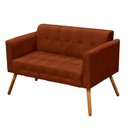 Ver imagem 2 de Sofá Namoradeira Elisa 2 Lugares 112cm Terracota Suede Retrô Vintage D'Rossi