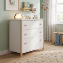 Ver imagem 1 de Cômoda Infantil 3 Gavetas Arredus em Madeira Maciça e MDF Branco e Natural