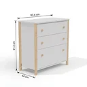 Ver imagem 3 de Cômoda Infantil 3 Gavetas Arredus em Madeira Maciça e MDF Branco e Natural