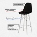 Ver imagem 3 de Banqueta Eames Alta para Cozinha Bancada e Bar Estrutura Ferro Branco
