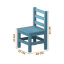 Ver imagem 4 de Kit 2 Cadeiras de Madeira Maciça Infantil Azul Nerim Jm Móveis