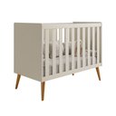Ver imagem 5 de Kit Berço Americano Flex + Comoda Sapateira + Guarda Roupa Isis Retrô 4 Portas 2 Gavetas Areia Fosco