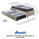 Ver imagem 2 de Bicama Box Solteiro Courino Linho Bege 88x188 com Dois Colchões Gransleep Molas Ecoflex