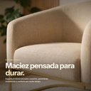 Ver imagem 7 de Poltrona Stella Linho Bege A19 Base Industrial Dourada - D’Rossi