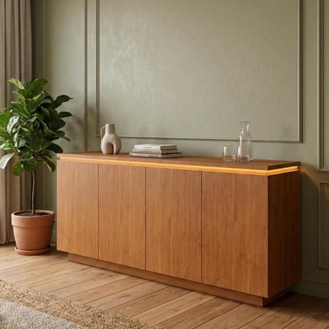 Buffet Aparador 4 Portas 183,5cm com LED