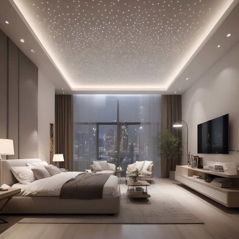 Céu Estrelado Kit Iluminação Led Rgbw Fibra Ótica 200 Pts