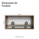 Ver imagem 3 de Armário Aéreo 105 cm 1 Porta Basculante Rustic/Branco Lille Madesa