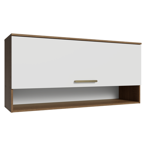 Armário Aéreo 105 cm 1 Porta Basculante Rustic/Branco Lille Madesa