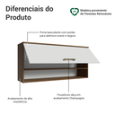 Ver imagem 4 de Armário Aéreo 105 cm 1 Porta Basculante Rustic/Branco Lille Madesa