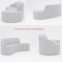 Ver imagem 3 de Sofá Curvo 230cm Braço Lado Esquerdo Mavie Bouclé Off White - Sallar Home