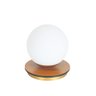 Abajur Jabuticaba Madeira Louro Freijo / Dourado Globo Vidro:dourado - 1