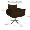 Ver imagem 5 de Kit 2 Poltronas Decorativa Clínica Com Base Giratória de Metal Opala Suede Marrom - LM DECOR