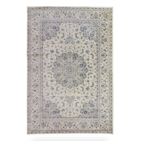 Tapete Sala Nain Blue 2,50x3,00M Industrializado Estilo Persa Bege