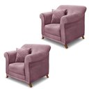 Ver imagem 1 de Kit 2 Poltronas Decorativas com 2 Almofadas Armstrong Veludo Uva - Gran Belo