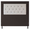 Ver imagem 1 de Cabeceira Casal 1,40m Havana Suede Marrom com Corino Branco - Pallazio