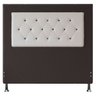 Cabeceira Casal 1,40m Havana Suede Marrom com Corino Branco - Pallazio - 1