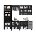 Ver imagem 4 de Cozinha Completa Modulada Mônaco 11 Portas 3 Gavetas MDP 270cm Chumbo Titânio