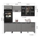 Ver imagem 5 de Cozinha Completa Modulada Mônaco 11 Portas 3 Gavetas MDP 270cm Chumbo Titânio