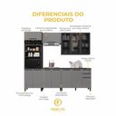 Ver imagem 2 de Cozinha Completa Modulada Mônaco 11 Portas 3 Gavetas MDP 270cm Chumbo Titânio