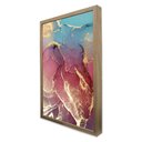 Ver imagem 4 de Quadro Decorativo Abstrato Mármore Rosa e Azul Perolado em Moldura Caixa Tacolado Moldura Trad 1cm P