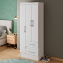 Ver imagem 1 de Guarda-roupa Solteiro Sartori 3 Portas 2 Gavetas Branco - Pnr Móveis