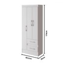 Ver imagem 5 de Guarda-roupa Solteiro Sartori 3 Portas 2 Gavetas Branco - Pnr Móveis