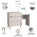Ver imagem 6 de Cômoda Quarto 135cm com Penteadeira Nuvia Bege C06 - Mpozenato