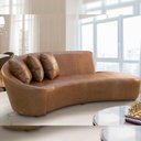 Ver imagem 2 de Sofá 4 Lugares Orgânico Esquerdo Sala Living 270cm Adam T03 Couro Cristal Marrom - Lyam Decor