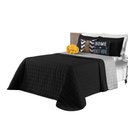 Ver imagem 3 de Kit Cobre Leito Colcha Cama Queen 8 peças Dupla Face Paris:Preto/Cinza