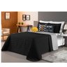 Kit Cobre Leito Colcha Cama Queen 8 peças Dupla Face Paris:Preto/Cinza - 1
