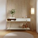 Ver imagem 1 de Aparador Sala de Estar 135cm Pés Metálicos Sofy Off White/Freijo C04 - D'Rossi