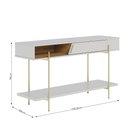 Ver imagem 4 de Aparador Sala de Estar 135cm Pés Metálicos Sofy Off White/Freijo C04 - D'Rossi