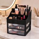 Ver imagem 2 de Organizador Cosmeticos Gaveteiro Duplo Porta Maquiagem Acessorios 2 Gavetas Andares Estante Multiuso