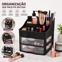 Ver imagem 4 de Organizador Cosmeticos Gaveteiro Duplo Porta Maquiagem Acessorios 2 Gavetas Andares Estante Multiuso