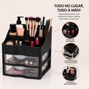 Ver imagem 5 de Organizador Cosmeticos Gaveteiro Duplo Porta Maquiagem Acessorios 2 Gavetas Andares Estante Multiuso