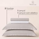 Ver imagem 3 de Jogo de Cama Lençol Queen Essencial Lines 250 Fios Microfibra Lyor Cinza Listras 4 Peças