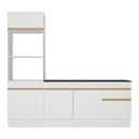 Ver imagem 7 de Armário de Cozinha Compacta 212cm com Rodapé Veneza Multimóveis V2113 Branco/Dourado